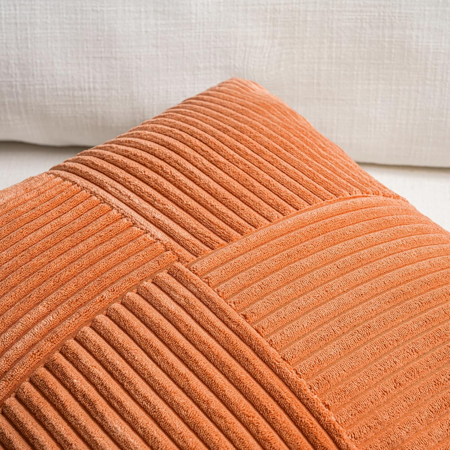 Fancy Homi 2 Packs Burnt Orange Decorative Throw Pillow Covers 18x18 Inch for Living Room Couch Bed