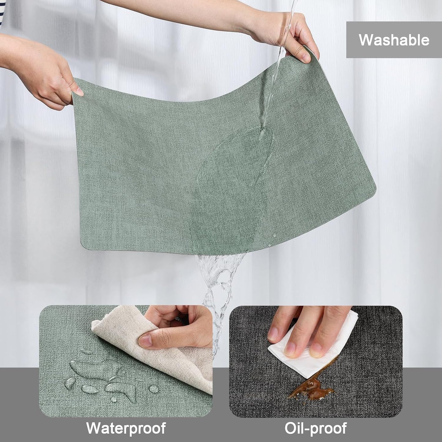 Myir JUN Dual Sided Faux Leather Placemats Set of 8 for Indoor Outdoor Dining Tables, Square