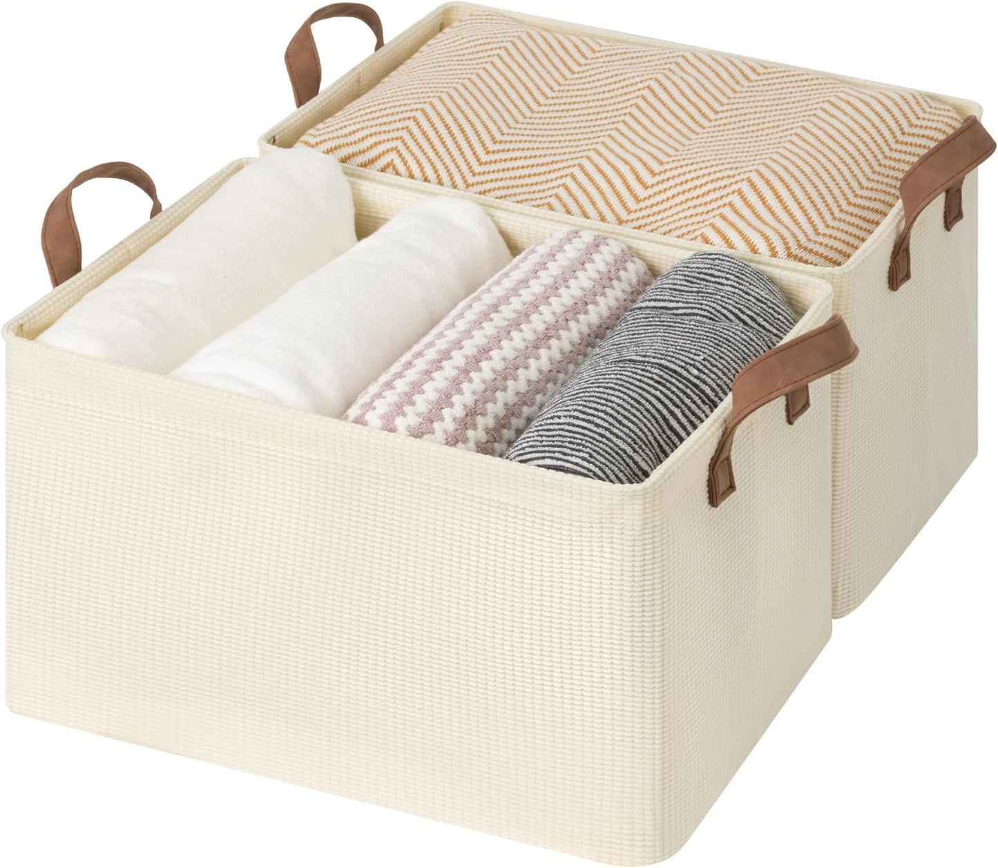 StorageWorks Storage Bins, Shelves Baskets for Organizing, Large Fabric Closet Organizers with