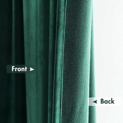 MIULEE Dark Green Velvet Curtains Thermal Insulated Blackout Curtain Christmas Emerald Green Drapes