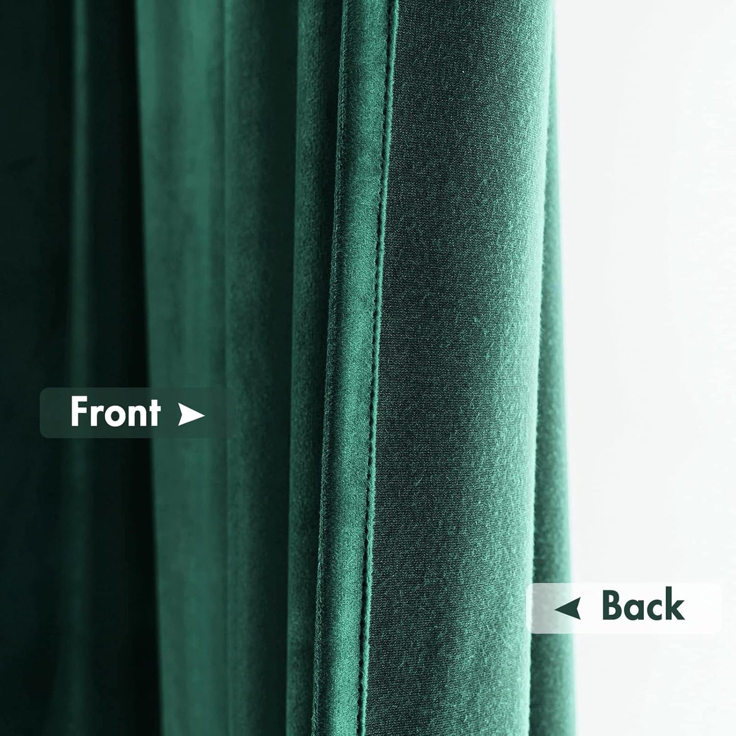 MIULEE Dark Green Velvet Curtains Thermal Insulated Blackout Curtain Christmas Emerald Green Drapes