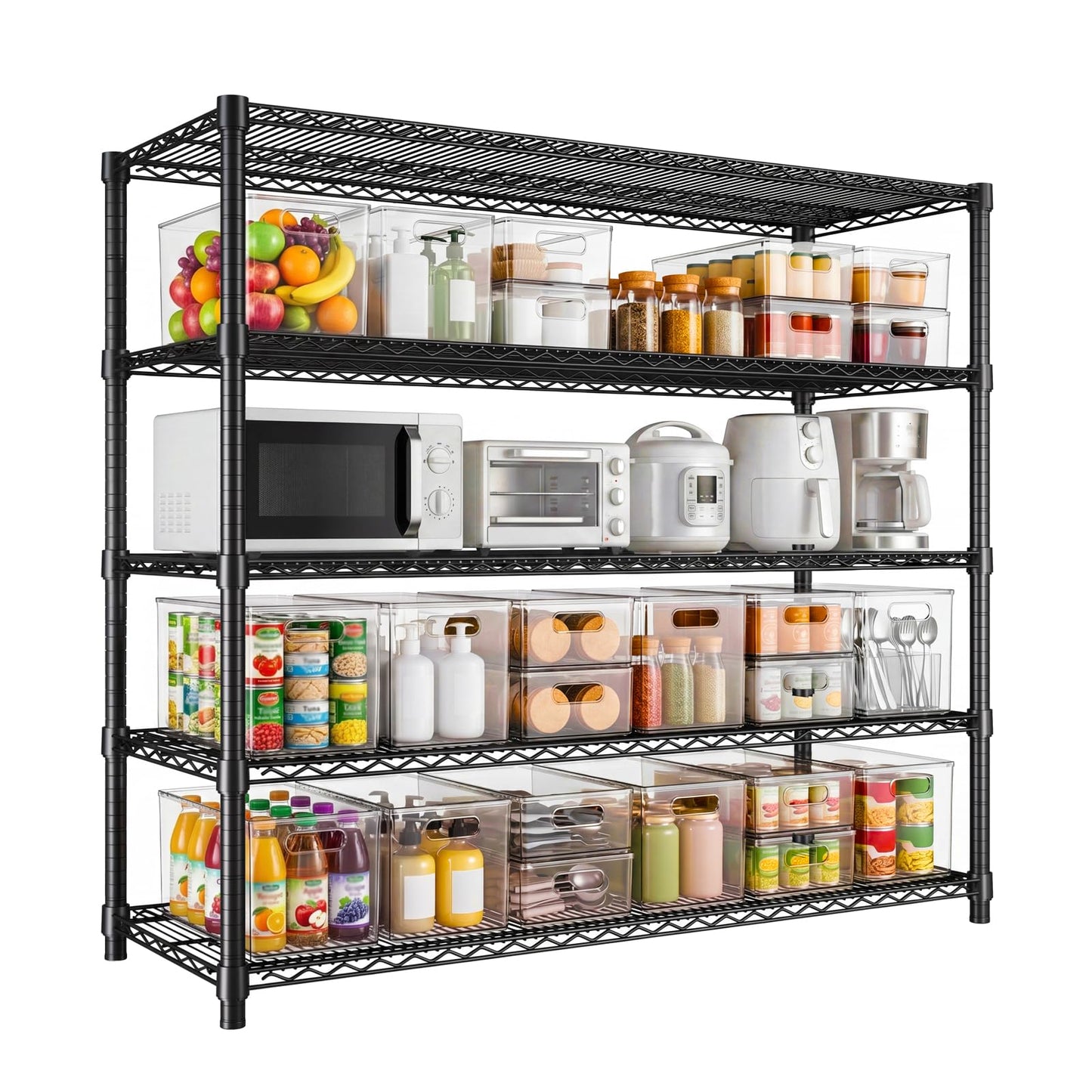 Garvee 70.8" H Storage Shelves 5-Tier Garage Shelving Adjustable for Pantry