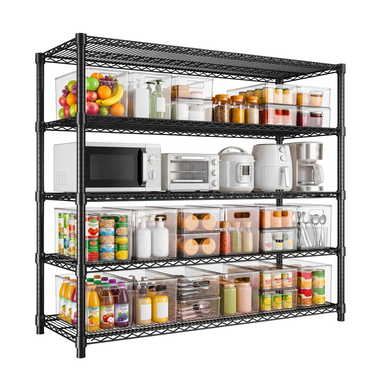 Garvee 70.8" H Storage Shelves 5-Tier Garage Shelving Adjustable for Pantry