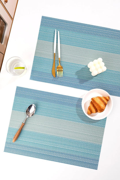 LEXMORE PlaceMats Set of 12 Vinyl/Plastic Woven Place Mats for Kitchen Table Indoor/Outdoor