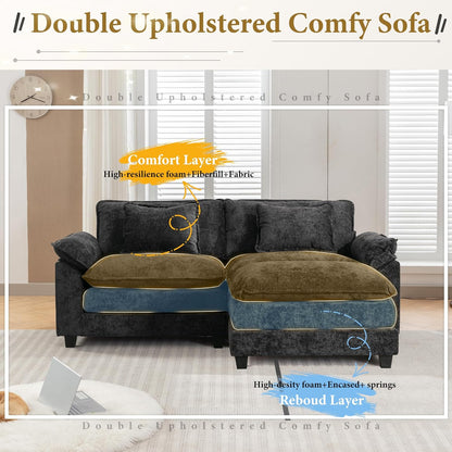 URRED Modular Sectional Sofa Comfy Cloud Couch, Modern Chenille Sofa Sleeper Deep Seat Couches with