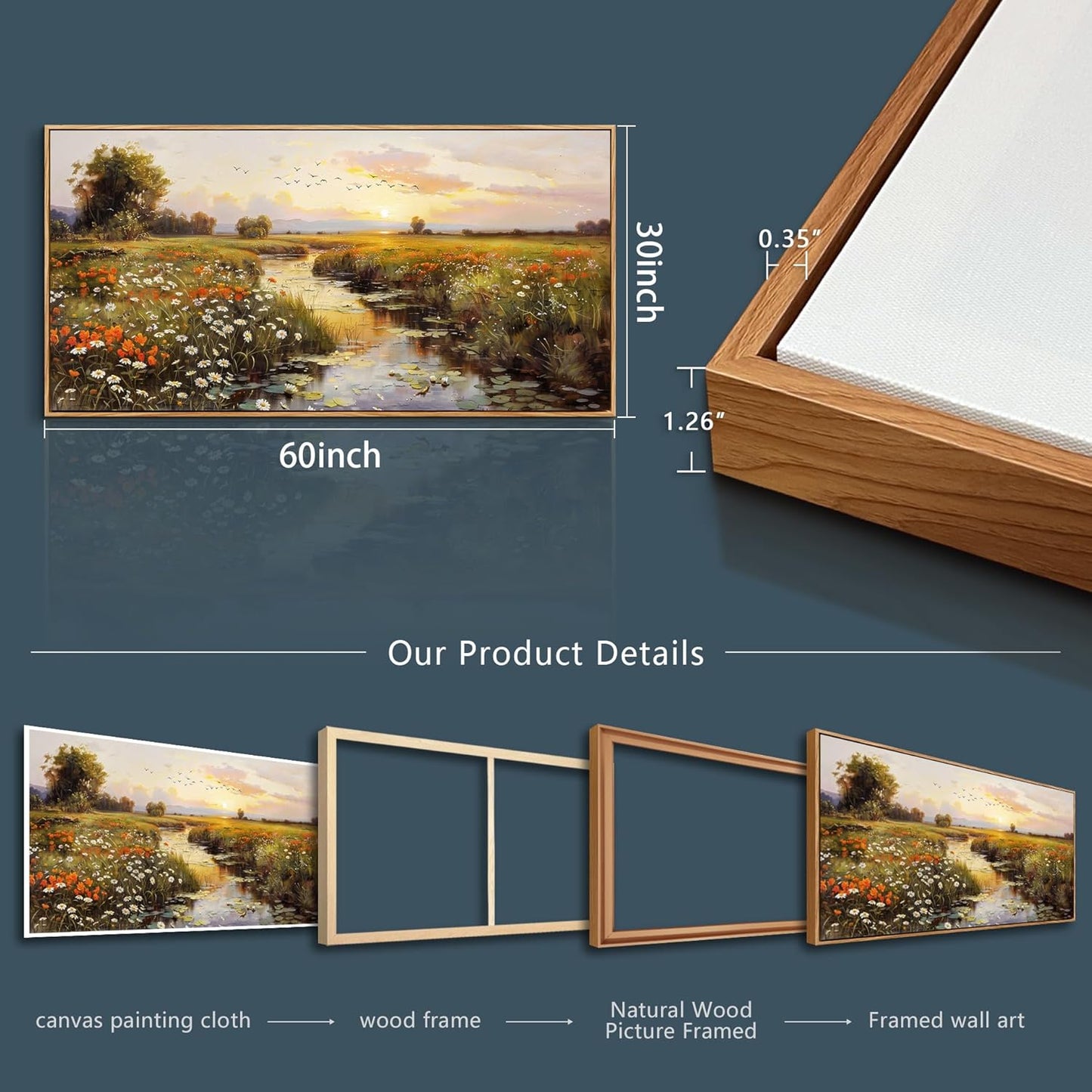 PHAOHUAXM Large Canvas Wall Art For Living Room Wall Decor For Bedroom Watercolour Painting Office