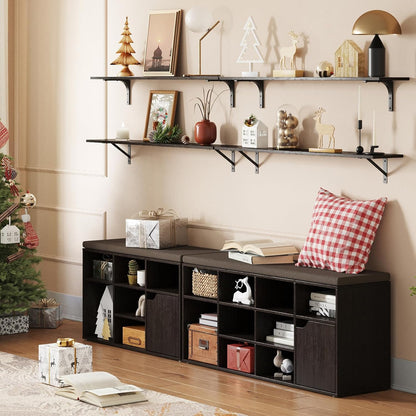 DINZI LVJ Long Wall Shelves, 47.3Inch Wall Mounted Shelves Set of 2, Extra Large Wall Storage