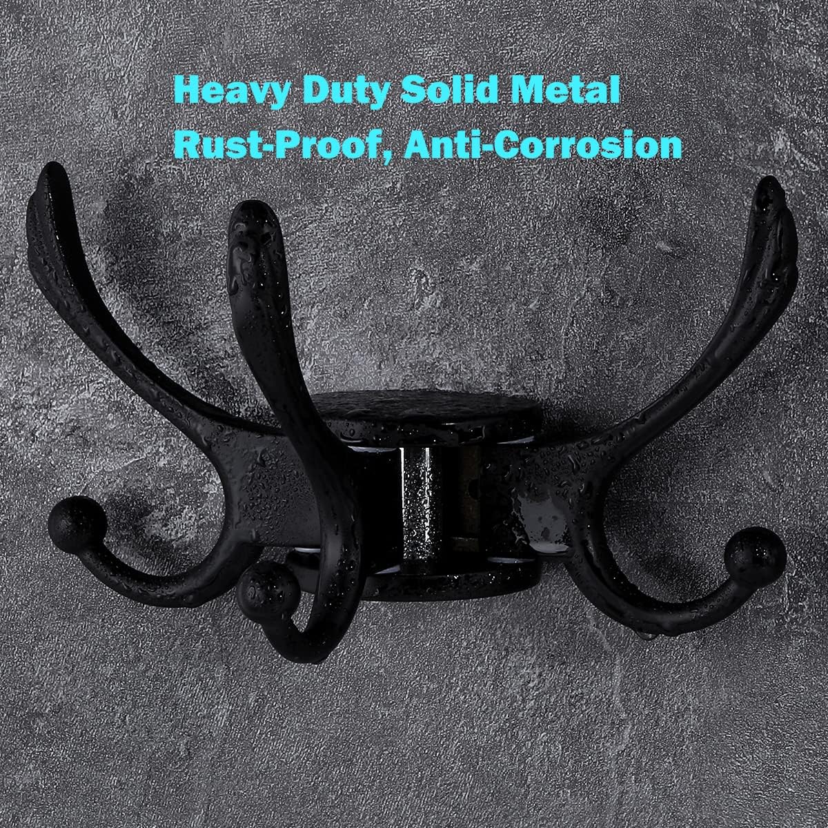 Heavy Duty Swivel Coat Hook Space Saving Towel Rope Hook Wall Mount Triple Swing Arms for RV