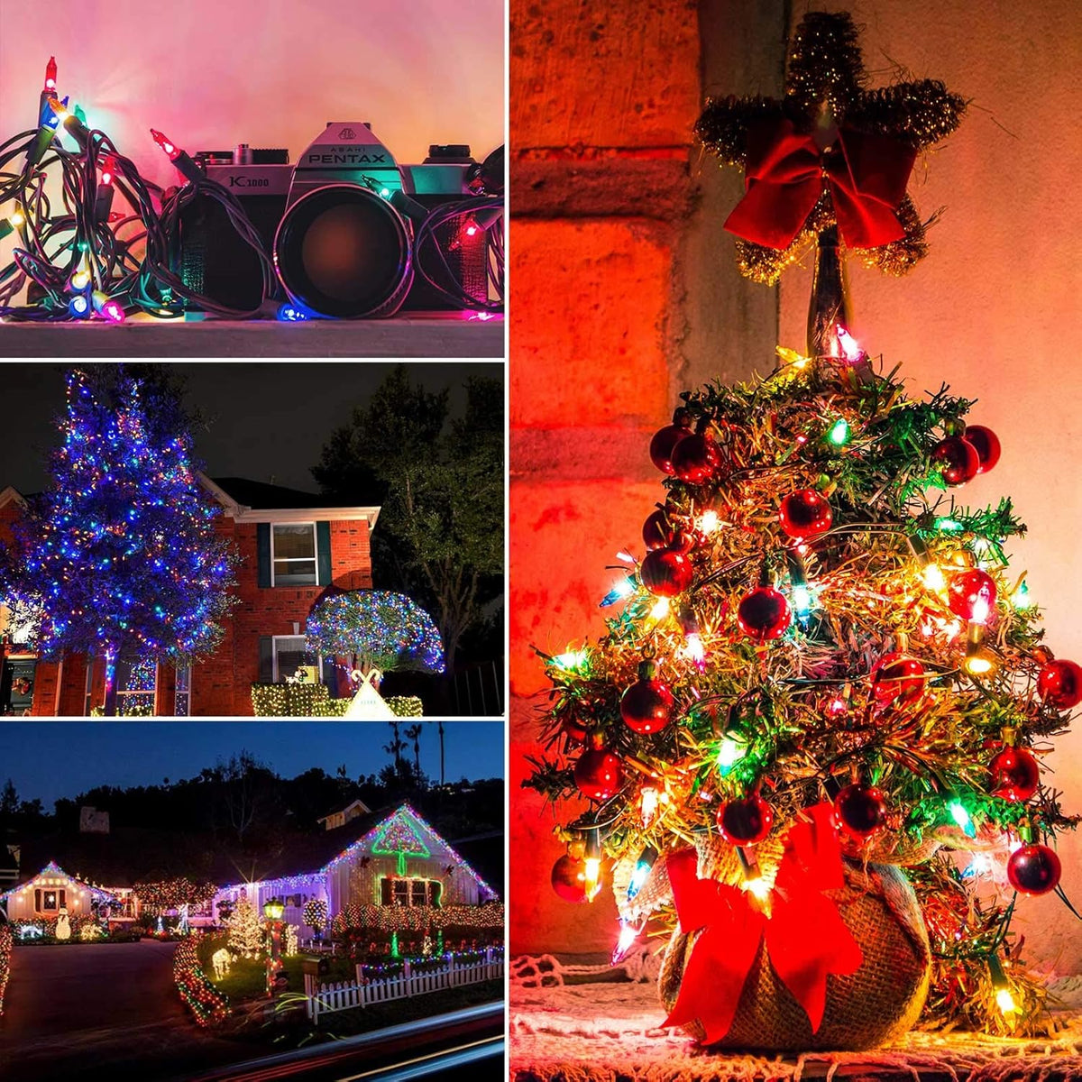 Minetom 100 Counts Clear Christmas String Lights 26.5 Feet Warm Mini Lights Waterproof for Indoor