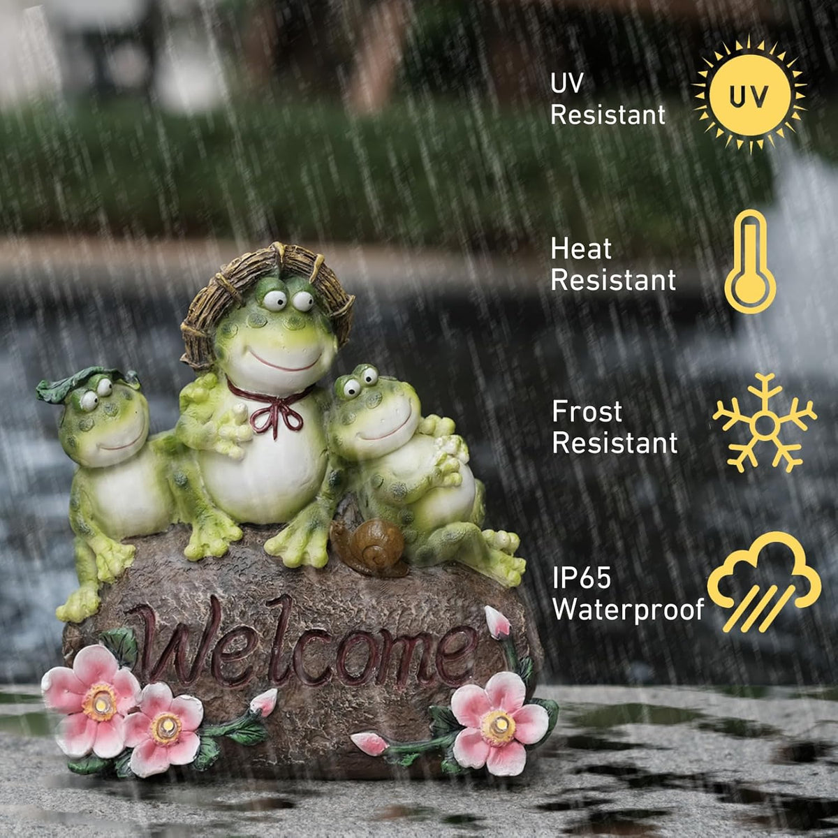 Funny Frog Statues For Garden - 7'' Mothe & Sons Solar Frog Garden Decor Frog Garden Statue For