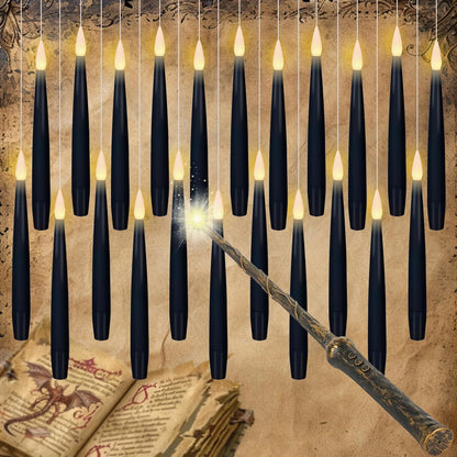 GenSwin 22pcs Flameless Floating Candle with Magic Wand Remote Timer, Battery Operated Hanging