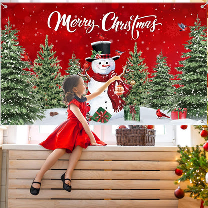 Irenare Christmas Backdrop Merry Christmas Banner Party Decoration Xmas Photography Background