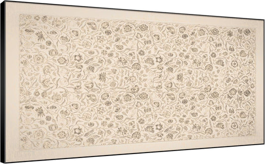 SIGNWIN 36"x72" Extra Large Framed Wall Art Vintage Botanical Sketch with Detailed Floral Pattern