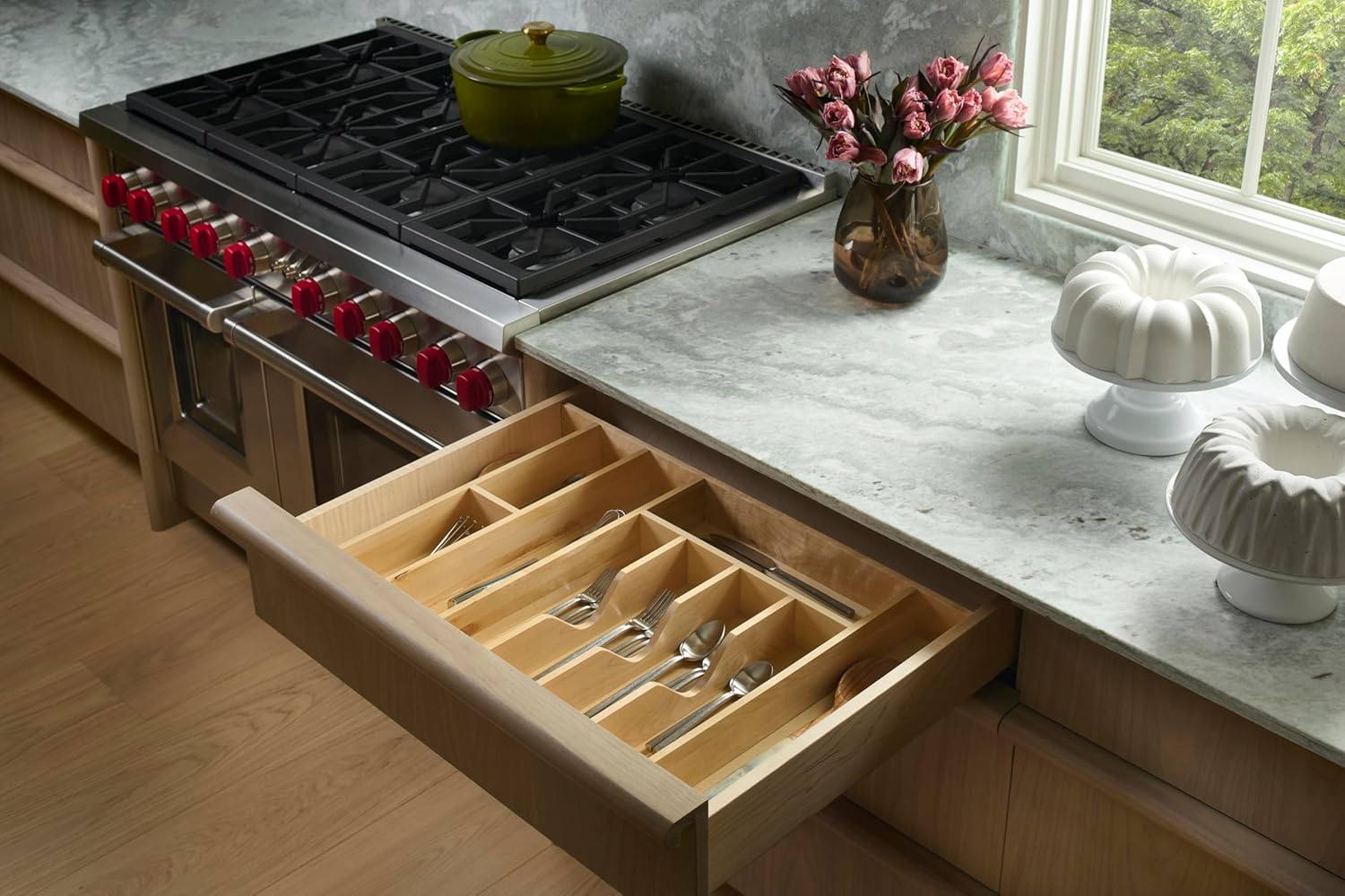 Rev-A-Shelf Trim-to-Fit Silverware Drawer Organizer For Kitchen Utensils, Cutlery Cabinet Storage