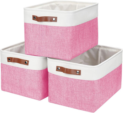 Storage Bins Large Fabric Storage Baskets for Shelves 3 Pack, Decorative Linen Closet Baskets with
