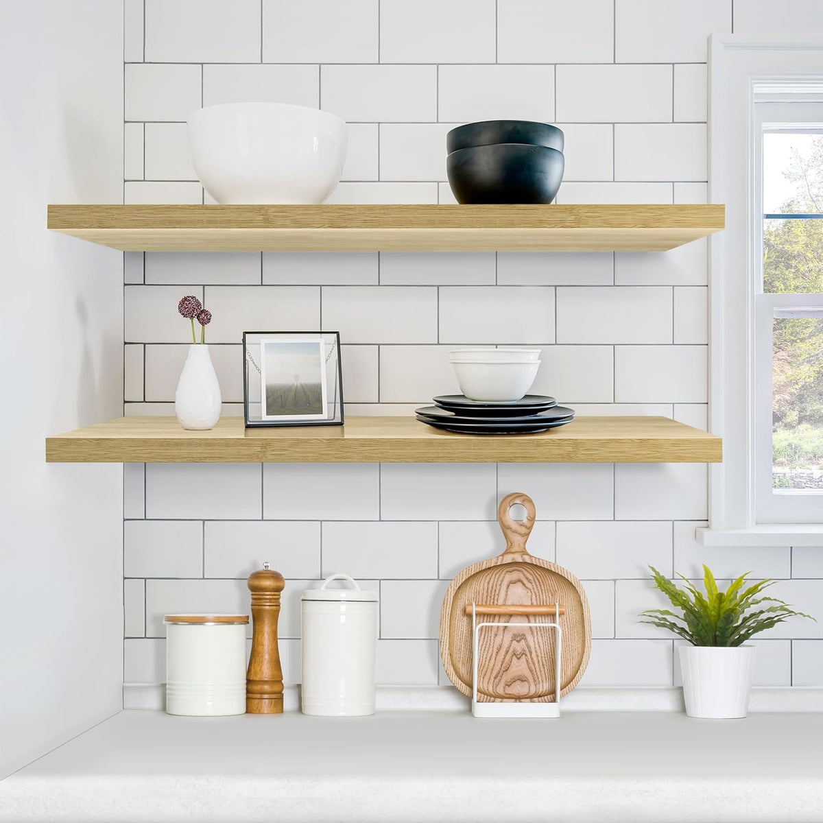 Sorbus Floating Shelves for Wall - 35 Inch Long Bathroom Shelves, Wall Decor for Bedroom, Kitchen