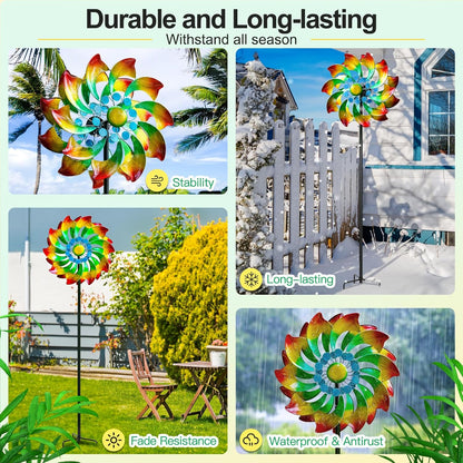 Wind Spinner - Metal Large Wind Spinners Outdoor - Windmill for Yard and Garden, Gift for Family