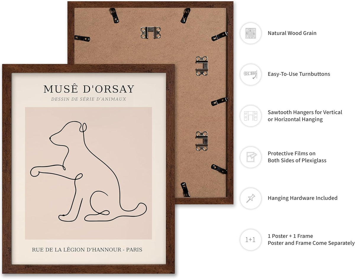Poster Master Vintage Poster - Retro One Line Dog Drawing Print - Dog Art - Minimal Gift for Men
