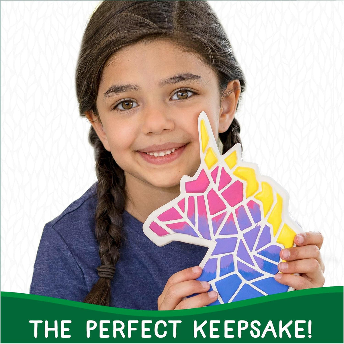 Creative Roots Mosaic Unicorn Stepping Stone, Includes 7-Inch Ceramic Stone & 6 Vibrant Paints, DIY