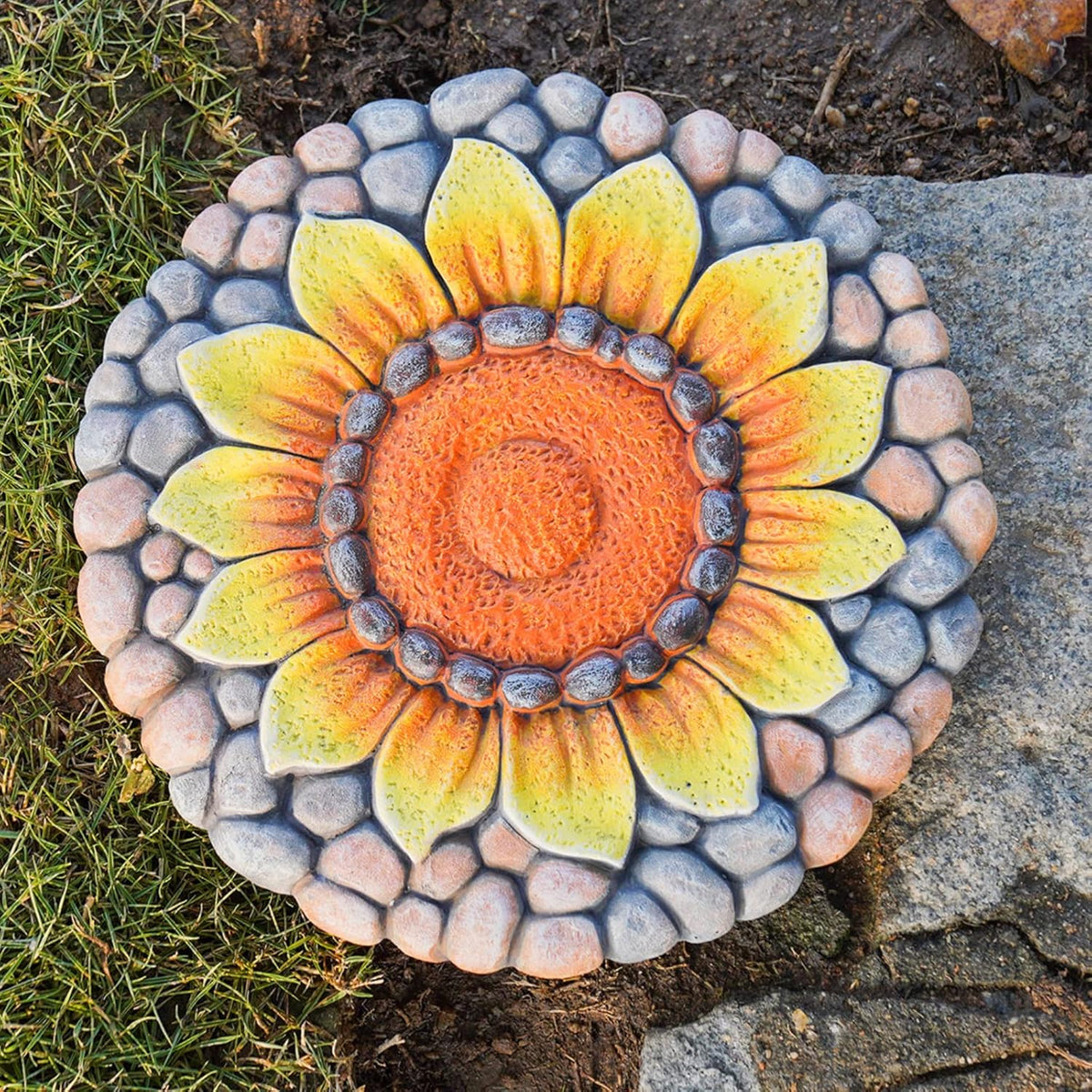 Sunflower Stepping Stones Outdoor Garden - Pavers for Outside Walkway Garden Stones Garden Stepping