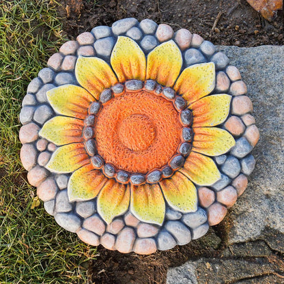Sunflower Stepping Stones Outdoor Garden - Pavers for Outside Walkway Garden Stones Garden Stepping