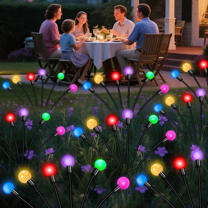 Solar Garden Lights Outdoor, 24 LEDs Solar Firefly Light, Multicolor Changing RGB Swaying Lights