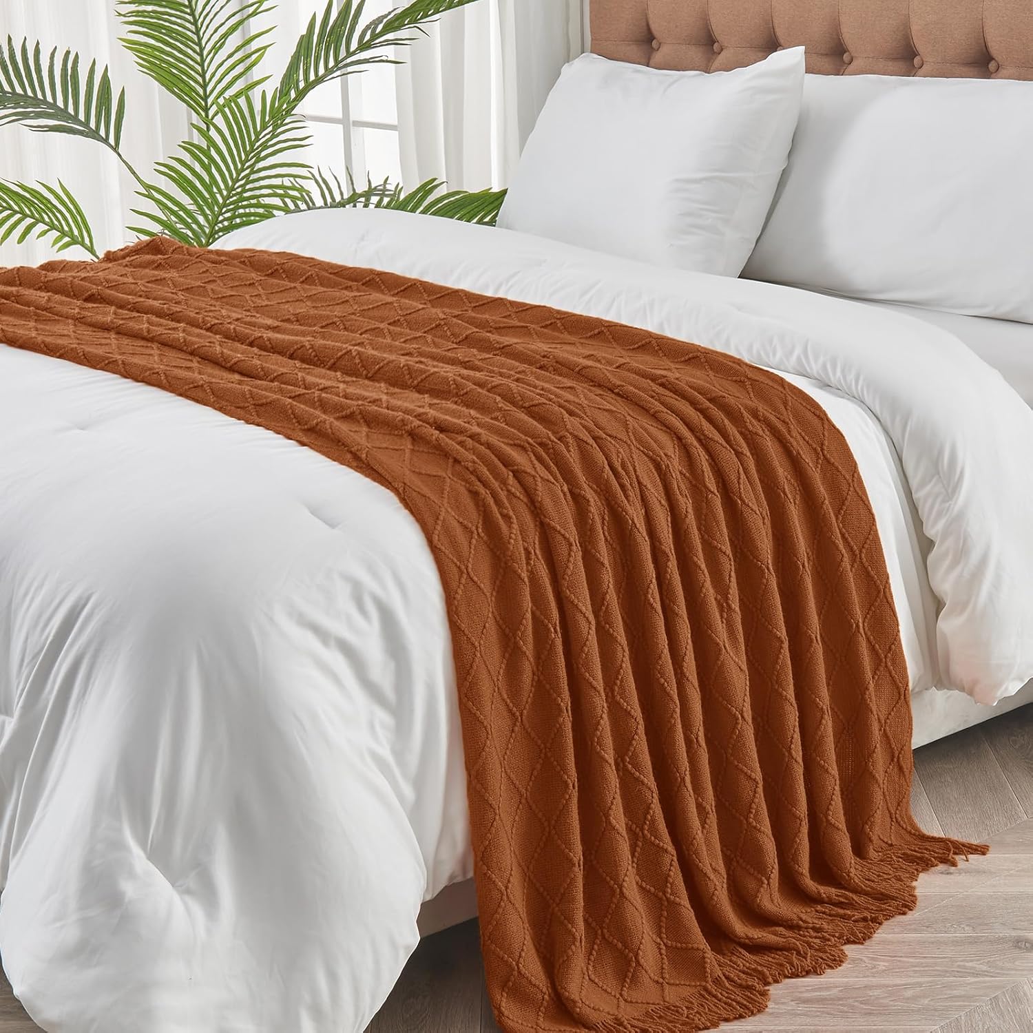inhand Knitted Throw Blanket for Couch and Bed, Soft Living Room Home Decor Knitted Blanket with