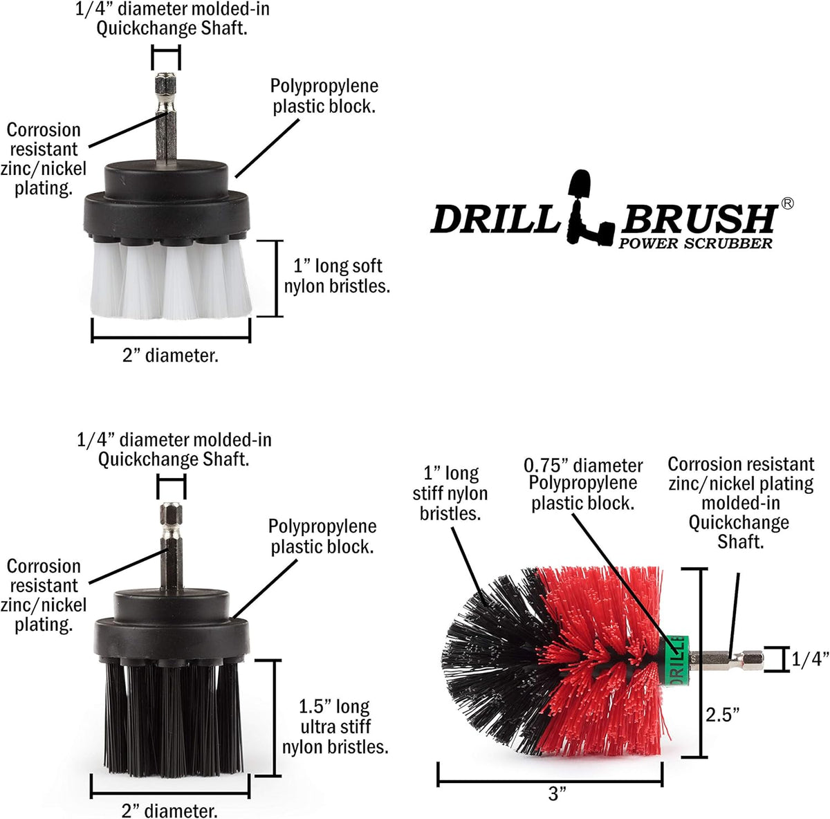 The Ultimate Drill Brush Cleaning Supplies Kit - Bathroom Accessories - Shower Cleaner - Bath Mat