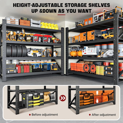 3000LBS Storage Shelves,48" W Garage Shelving Heavy Duty Metal Adjustable Garage Shelves, Shelving
