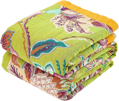 Fall Throw Blanket, 100% Cotton Soft Rustic Boho Throw Blanket for Bed, 50"x60" Farmhouse Decor Bed