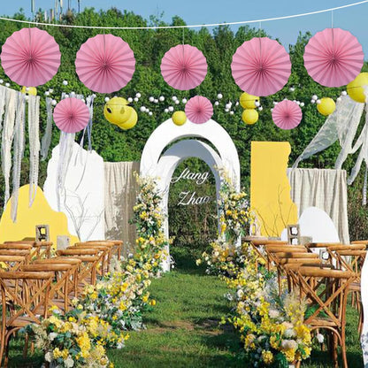 Pink Party Decorations,Pink Paper Decorations for Party,Baby Shower Decorations Party Paper Fans