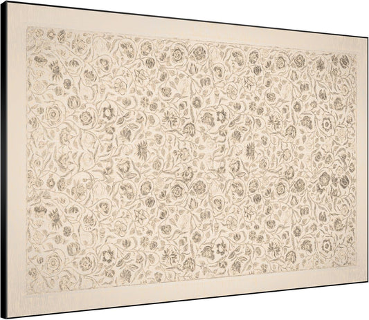 SIGNWIN 46"x60" Extra Large Framed Wall Art Vintage Botanical Sketch with Detailed Floral Pattern