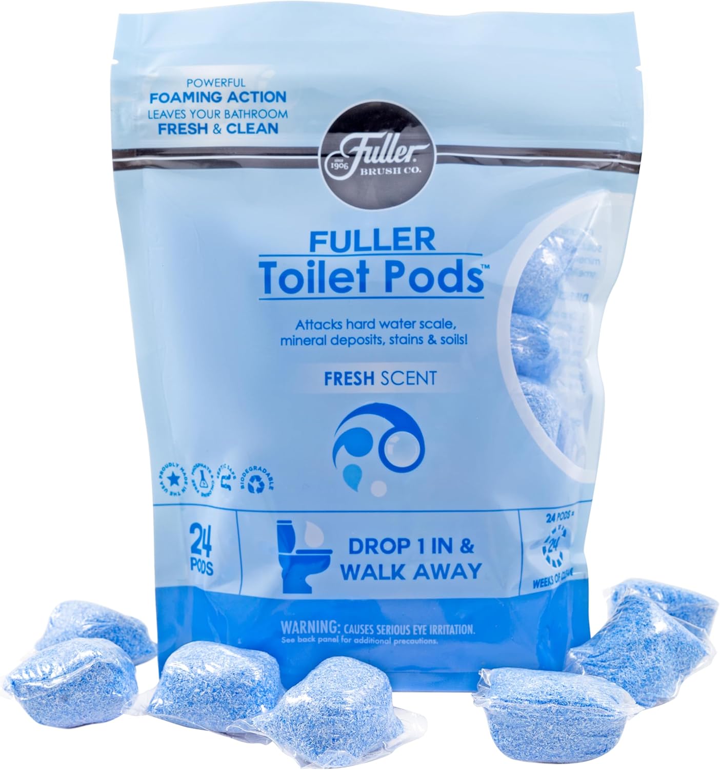 Fuller Brush Toilet Bowl Cleaner Pods - Water Soluble Tablet Cleansers, Cleans Descales & Refreshes