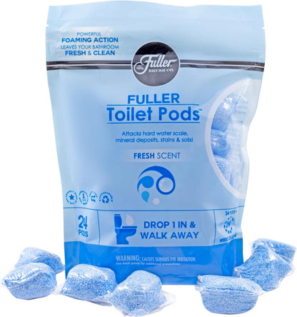 Fuller Brush Toilet Bowl Cleaner Pods - Water Soluble Tablet Cleansers, Cleans Descales & Refreshes