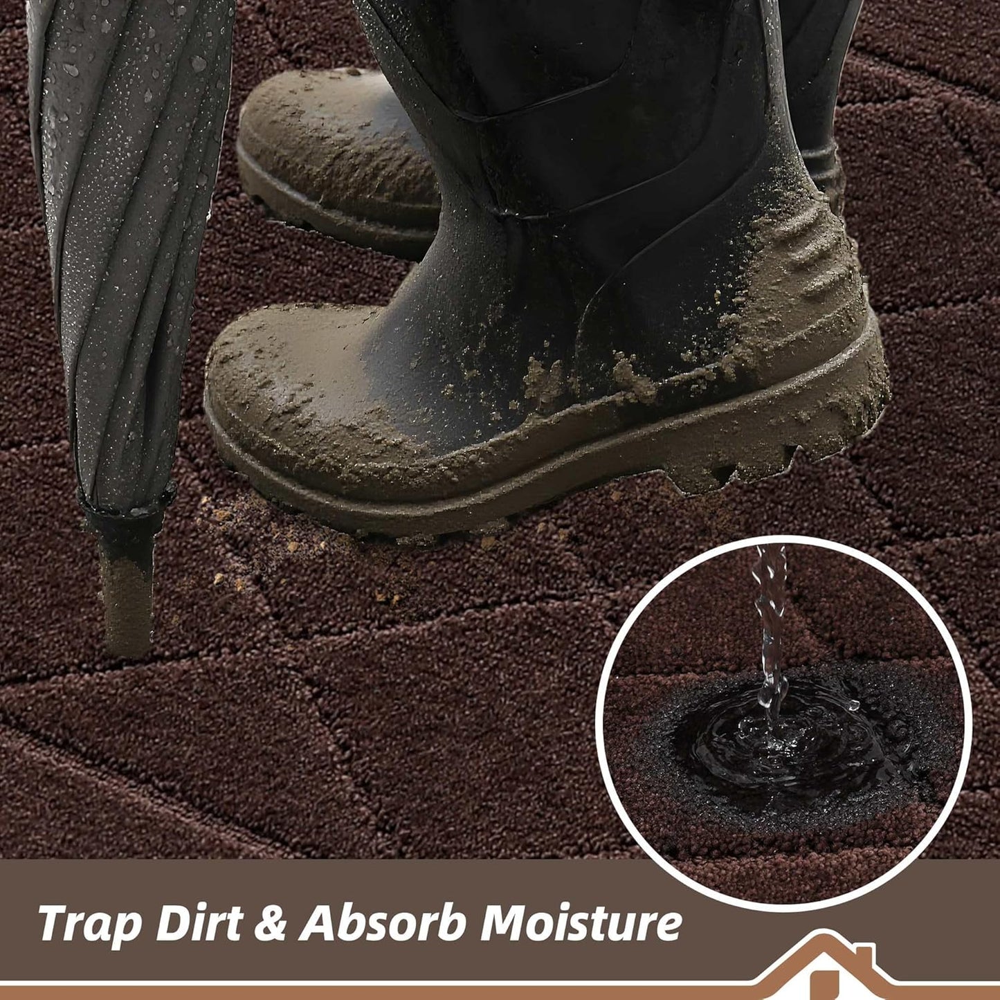 BEQHAUSE Dirt Trapper Door Mat 32" x 48", Doormat Non-Slip Entryway Rugs Washable, Dog Door Mat