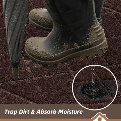 BEQHAUSE Dirt Trapper Door Mat 24" x 36", Doormat Non-Slip Entryway Rugs Washable, Dog Door Mat