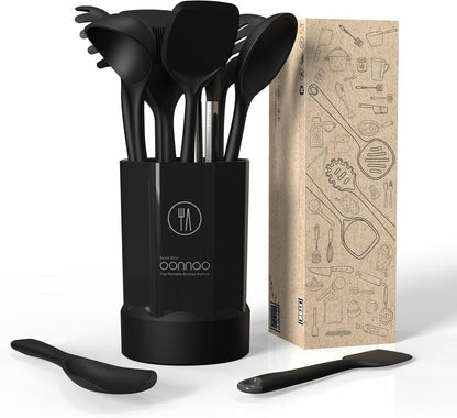 Thickened Silicone Kitchen Utensils Set, 600°F Heat Resistant Silicone Cooking Utensils, Spatula