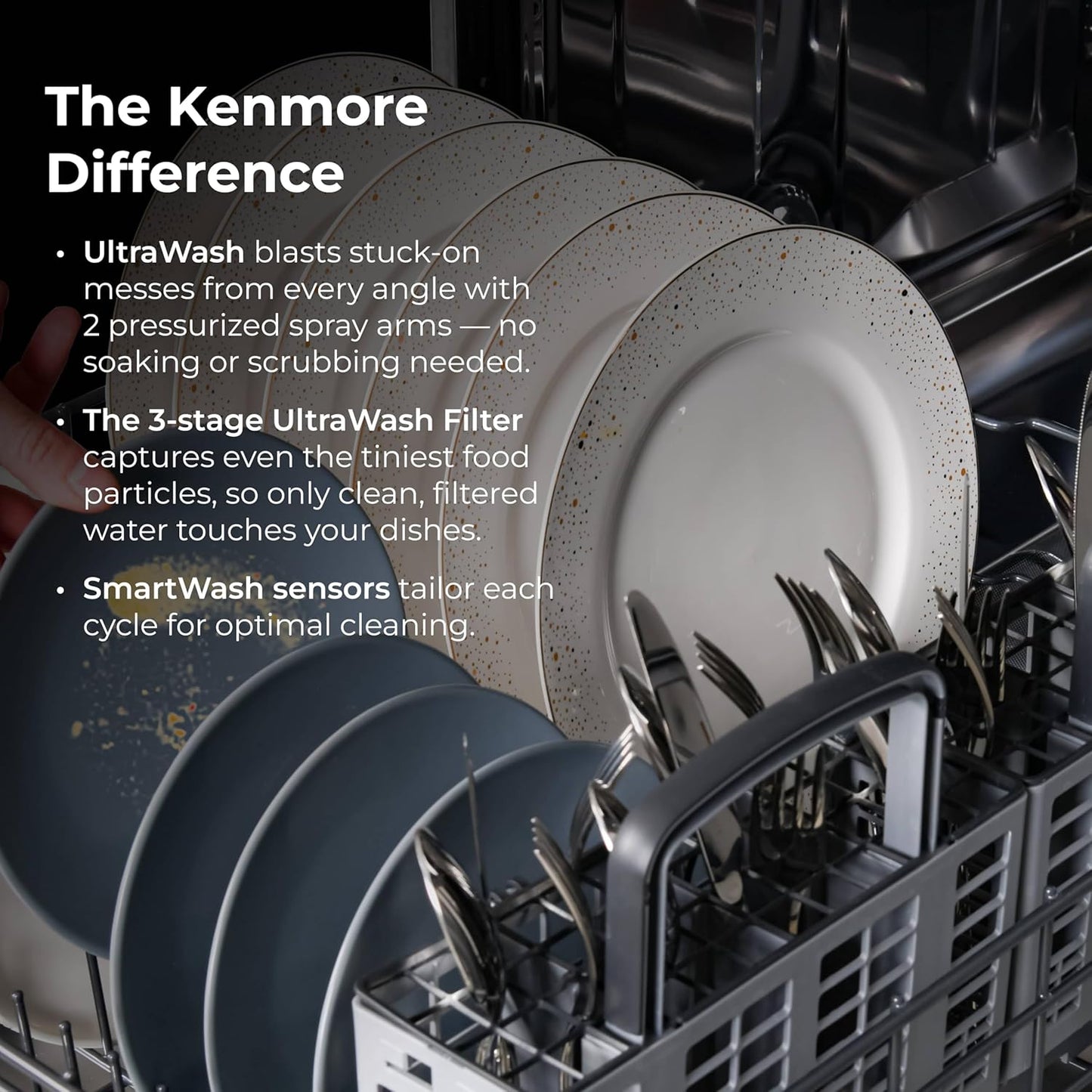 Kenmore 24" Built-in Stainless Steel Tub Dishwasher EasyFlex 3rd, SmartWash, UltraWash Plus