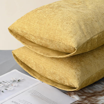 CaliTime Throw Pillow Covers Decorative 20 X 26 Inches Pack of 2 Cozy Chenille Standard Pillow