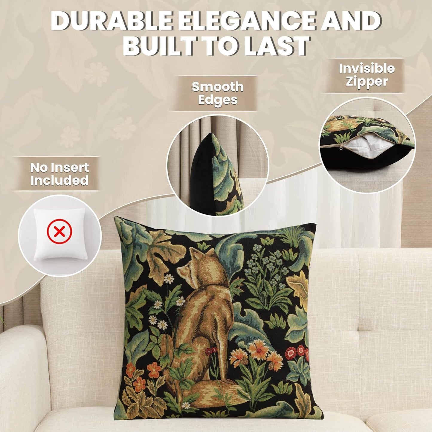 Charlotte Home Furnishings Throw Pillow Covers, Decorative Boho Pillow Covers for Couch, Living