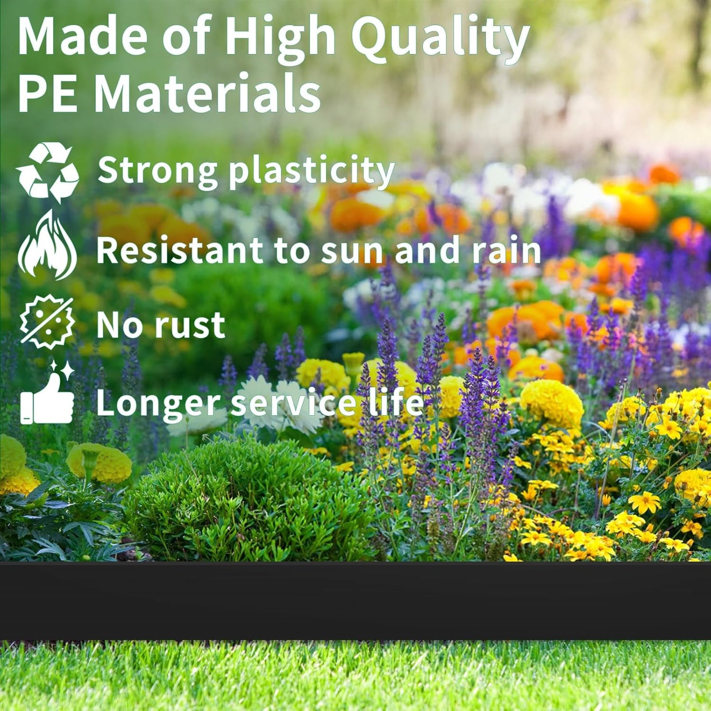 2 in x 60 Ft Garden Landscape Edging, No Dig Garden Edging Border Kit with Spikes for Flower Bed
