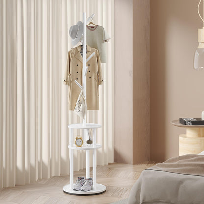 VECELO Coat Rack Freestanding, Entryway Hanger Stand, Umbrella Holder, Hall Tree With Hooks, Floor