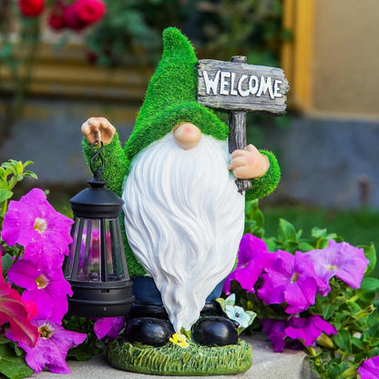 Garden Gnomes Outdoor with LED Solar Light - 11’’ Funny Gnome Decorations/ ornaments for