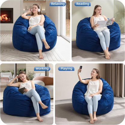 Hobestluk 3FT Bean Bag Chair Giant Bean Bag Chairs for Adults Large Bean Chairs with Removable