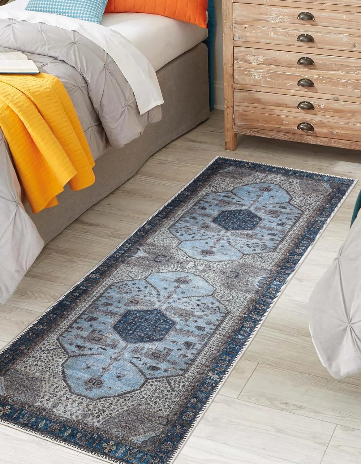 Keen Home Design 2x12 Rug - Machine Washable Runner Rug with Non-Slip Backing, Ideal for Hallway