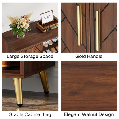 Tribesigns 6-Tier Shoe Cabinet with Doors, Wooden Shoe Storage Cabinet with Adjustable Shelves for