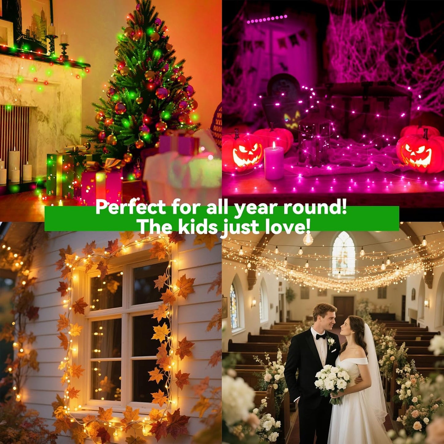 LitHome 400LED 130FT Christmas Led Fairy Lights with Remote, Color Changing Fairy Lights Plug in, 9