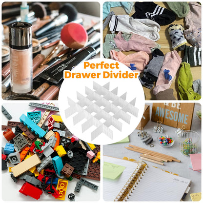 walsport 42PCS Adjustable Drawer Dividers Organizer for Kitchen, Bedroom, Dresser, Socks