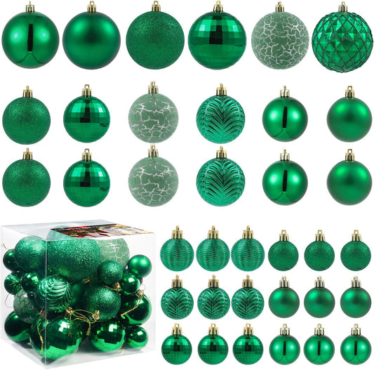 LANGXUN 36pcs Emerald Green Christmas Tree Decorations Balls, Bolas De Navidad, 2025 Christmas