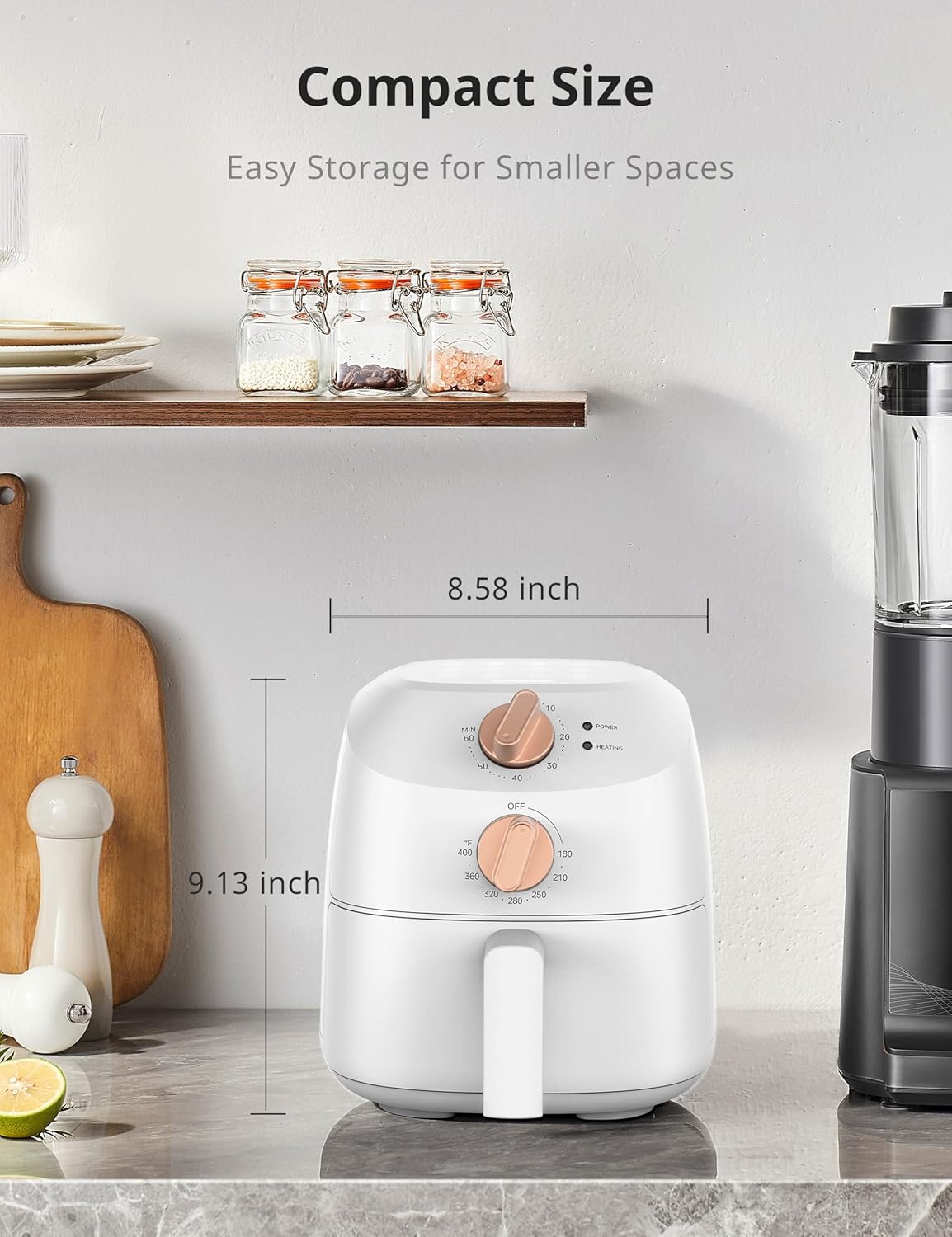 COMFEE' Compact 2.1 Quart Air Fryer with 12 Menu Options, Adjustable Timer & Temperature Control